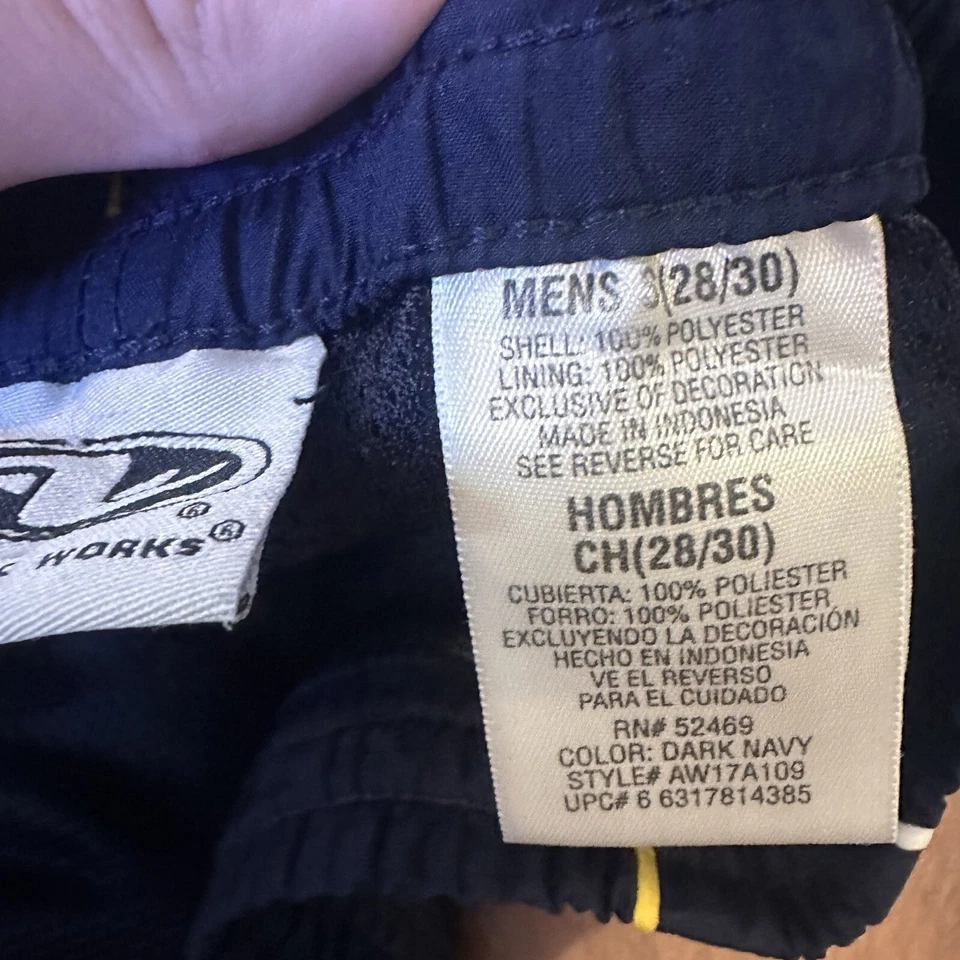 Pantalones de chándal vintage Nike años 90 Y2K azul marino blanco a rayas talla pequeña Foto 3 de 3