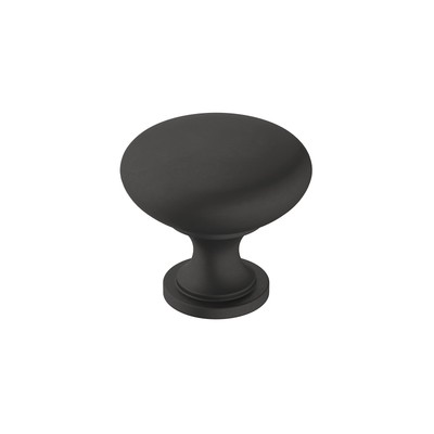 Cabinet Knob | Matte Black | 1-1/4 inch (32 mm) Diameter | Era | 1 Pack | Drawer