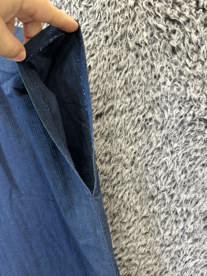 Vintage Laura Ashley Dress Women Medium Blue Sleeveless Pockets Button Down Midi - Image 3 of 4