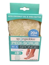 Spongeables PEDI-SCRUB in a SPONGE Coconut Colada. 2 oz