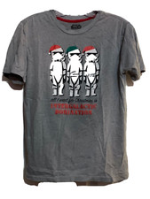 Kids Unisex Star Wars Size XL Gray Short Sleeve T-shirt Storm Troopers on Front