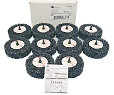 (10) 3M Scotch-Brite Roloc TR Clean and Strip Disc 4" x 1" Extra Coarse,  14784