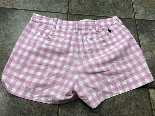 Polo Ralph Lauren Pink/White Checked Cotton Shorts Size 6 EUC - Picture 3 of 4