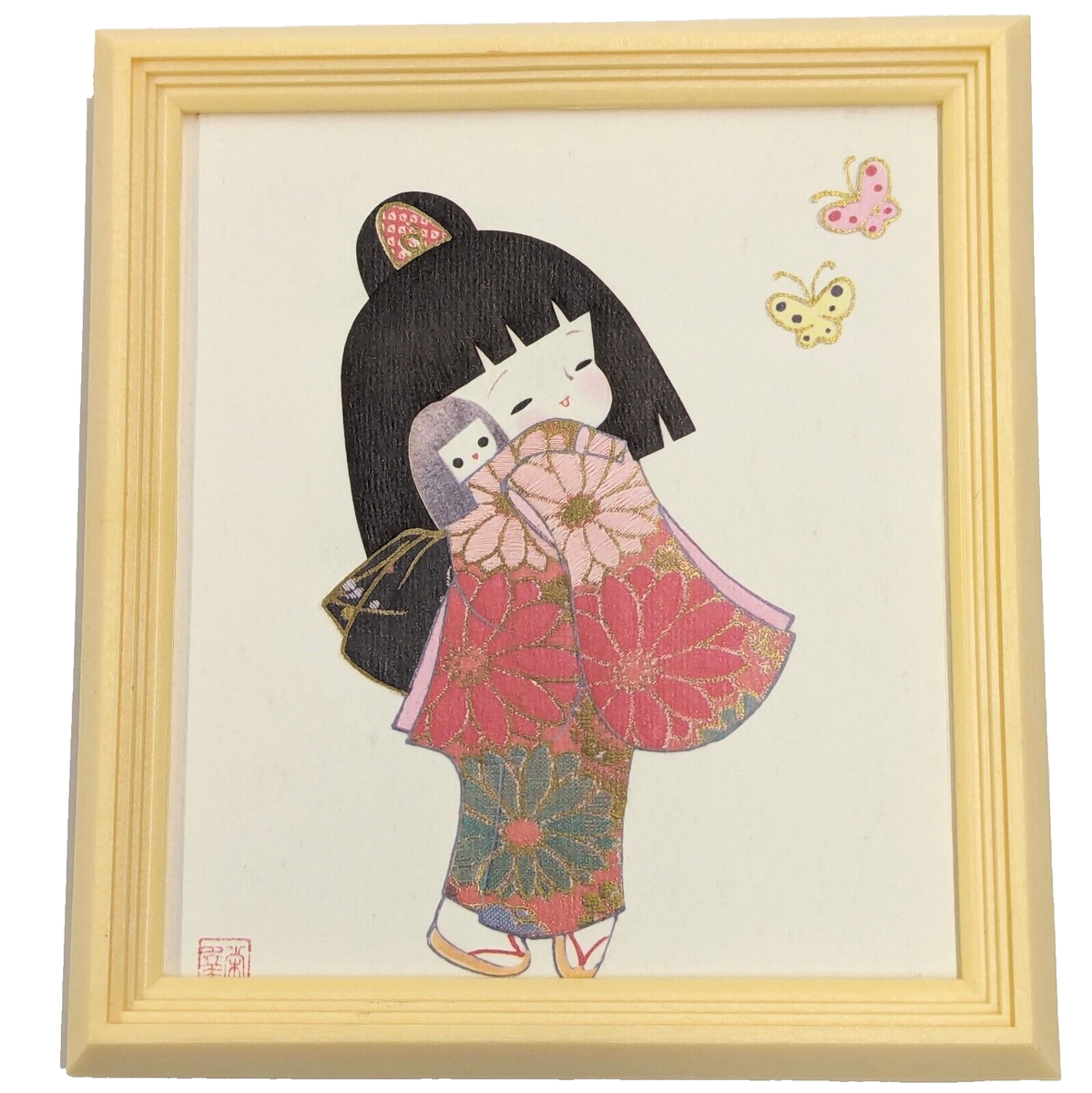 飾り絵　kimono woman Kimono / furisode / coming-of-age ceremony / - Stock