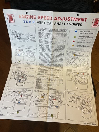 Tecumseh ENGINE SPEED ADJUSTMENT 3.5HP VERTICAL SHAFT ENGINES Poster - 第 1/4 張圖片