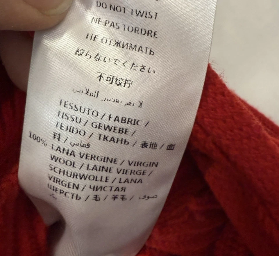 Suéter de Lana Stella McCartney Cubierta Vestido Aberturas Laterales Mangas Abullonadas ROJO ¡Guau! Talla 48 Foto 4 de 4