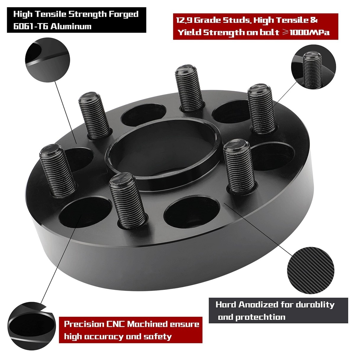 2) Brand NEW Richeer 2 inch 6x5.5 Hub Centric Wheel Spacers For 