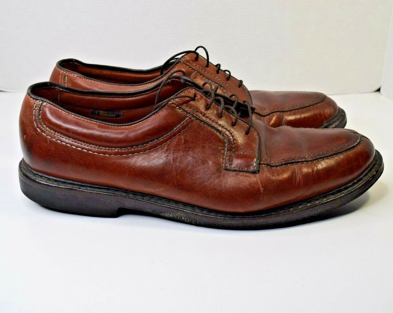 SAOLA Scarpe Allen Edmonds "Wilbert" comode in pelle blucher 12 D marrone made in USA