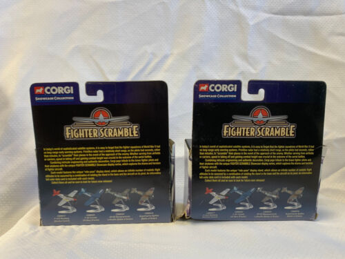 2002 Corgi Fighter Scramble Diecast Planes Supermarine Spitfire & Gray w/ Stars - Picture 3 of 22