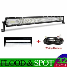 32inch 3500W Tri-Row LED Work Light Bar Combo Boat For Jeep Offroad Lamp PK 30''