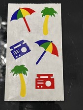 10 Sheets Frances Meyer Palms Umbrellas Boomboxes Sticker Sheets