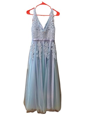 New Ice Blue Prom Dress, Medium