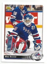 MIKE RICHTER 1992-93 UPPER DECK CARD NEAR MINT+ CONDITION