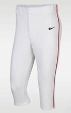 NIKE Vapor Select 2 White Red Black Piped High Baseball Pants Youth Boys S 8