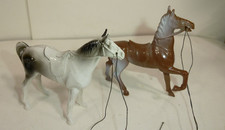 Set Of 2 Bergen Toy  Novelty Co. 1950  s Toy Plastic Horse Figures