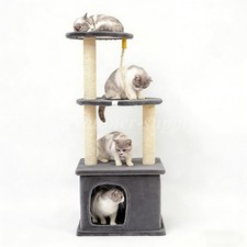 4-Tier Cat Tree Tower 40" Multi-Level Cat Condo Sisal Scratching Post for Indoor