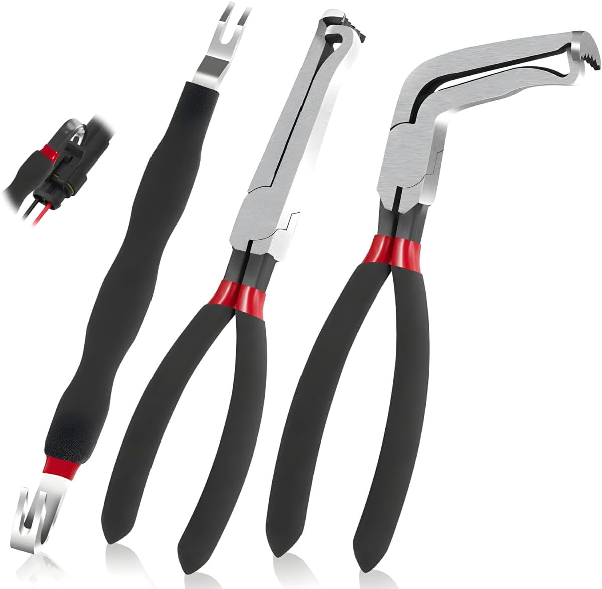8" 60-Degree Electrical Disconnect Pliers for Automotive Connectors & Sensors -