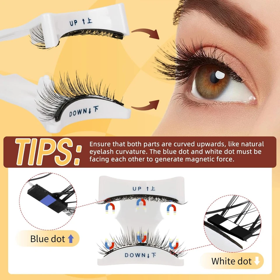 No Glue Needed Magnetic Eyelashes Natural Look, 4 Pairs Reusable Magnetic Eyelas - Image 3 of 4