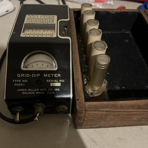 James Millen Grid Dip Meter 90651 w/ Coils /Untested/