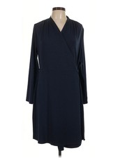 NWT H By Halston Women Blue Casual Dress L