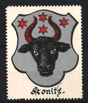 Reklamemarke Konitz, Wappen mit Stiermotiv 