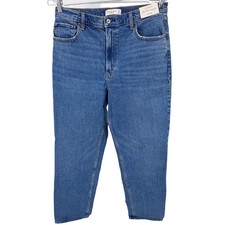 Abercrombie Fitch The 90s Straight Ultra High Rise Women Jeans 32 14R Med Wash