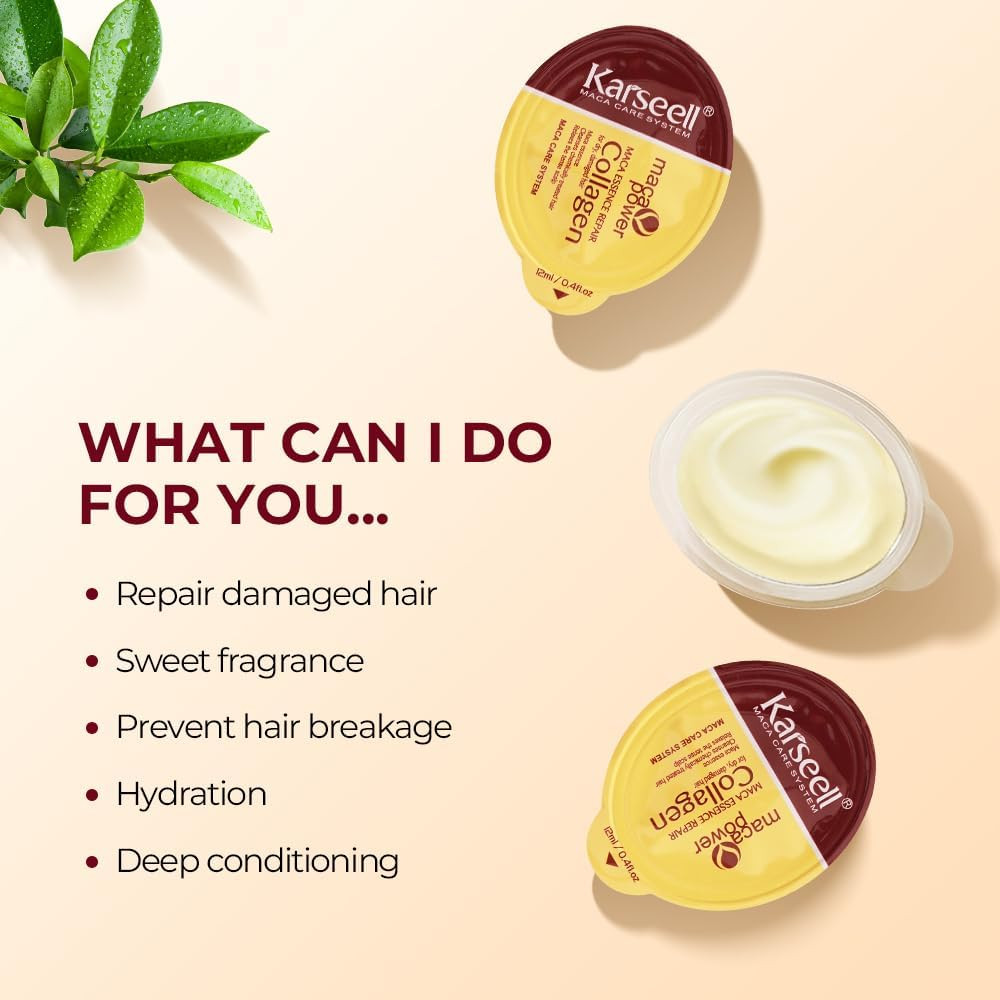 Maschera Capelli Maca e Collagene 12ml x 8pcs: Trattamento Professionale - 4