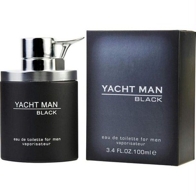 Yacht Man Black Eau de Toilette Men Fresh Woody Scent 3.4 oz Spray