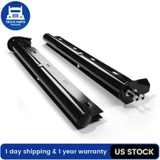 2PCS Black Mud Flap Hanger 30" Straight Angled Spring Loaded 1-1/8" Bolt Pattern