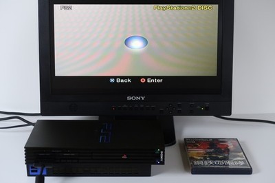 Sony PlayStation 2 PS2 SCPH-50000NB black Console & stand Tested