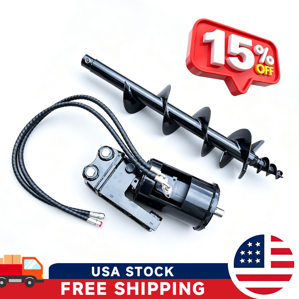 7.87inch Hydraulic Earth Post Hole Auger Attachment For Mini Excavator USA STOCK