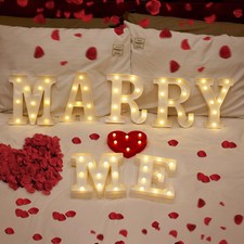 Marry Me Light Up Letters, LED Marry Me Sign for Proposal Decorations, Batter...