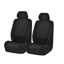 FH Group Car Seat Covers in Cloth for Low Back Car Seats with Front Set Black