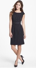 Adrianna Papell Crepe Sheath Dress with Lace Insets 16