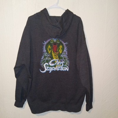 Chris Stapleton Hoodie Full Zip Cobra Snake Concert Tour Merch Gray 2XL