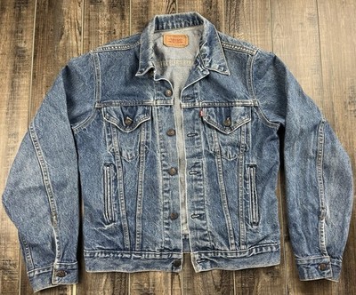 Vintage Levis Jacket Men Size 42 Blue Denim Trucker Type III USA 80s 71506 0216