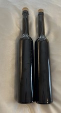 2 Corked Glass Green Tint Tall Slim Empty Bottles 9  Crafting Decor EUC.    h5