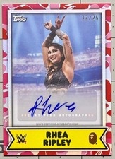 2025 Topps WWE x BAPE Bathing Ape RHEA RIPLEY Pink Camo Autograph 12/25 mami