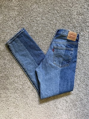 Levi s Womens 501 Laser Craft Two Toned Straight Jeans Size 28 Button Fly  23