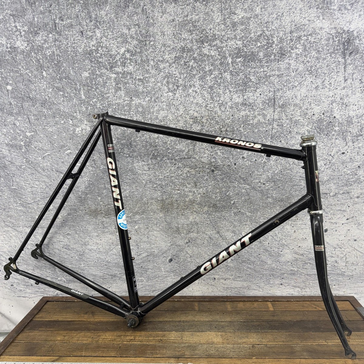 Vintage Giant Kronos Road Bike Frame Fork 63cm 24.5 Chromoly Steel