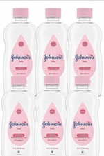 Johnson's Baby Oil, Pure Mineral Oil Helps Prevent Moisture Loss 14oz, Pack of 6