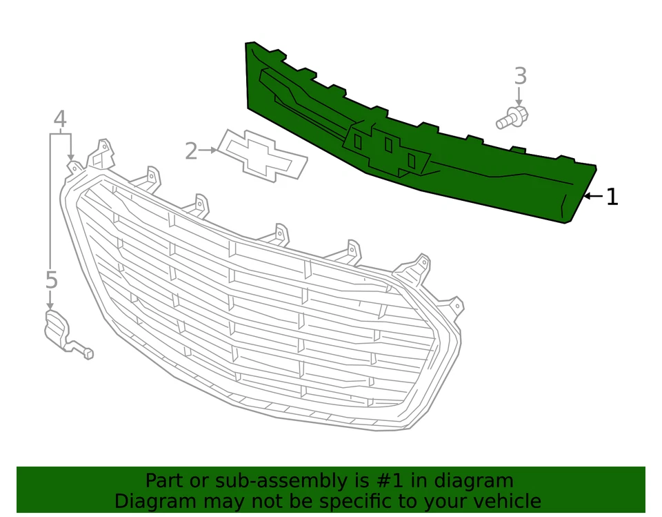 Rejilla superior delantera genuina GM 94532311 Foto 3 de 3