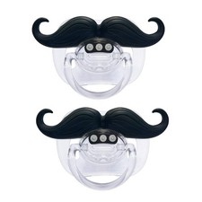 Baby Funny Pacifier Cute Kissable Mustache for 2 Count Pack of 1 , Black2