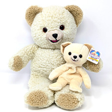 Vtg RUSS SNUGGLE BEAR 15"  1999 Bean Bear 7.5" Plush Lot  Lever Advertising