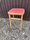 Vintage Stool Classic Kitchen Mid Century Red Vinyl Covered Retro!