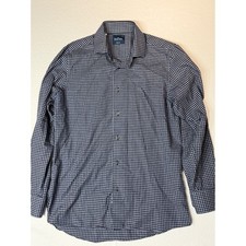 The Savile Row Company Mens Slim Fit Gingham Check Dress Shirt Size 16 34 35