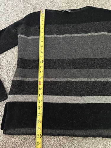 Vince Women's Sweater Wool Cashmere Striped Pullover Boat Neck Gray Size XSmall - Foto 4 di 6