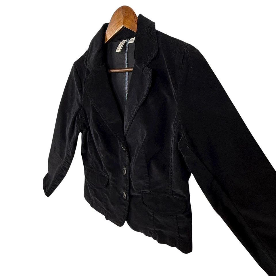 Chaqueta Blazer St. Johns Bay Negra Pana Bolsillos Abotonados Talla Pequeña S H-1 Foto 4 de 4