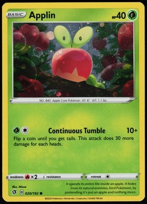 BLE: HOLO FOIL Applin - (Cosmos Holo) #020/192 - Promo