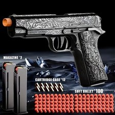 Soft Bullet Toy Pistol with 100 Bullets, 12 Shells, and 2 Magazines Included NEW